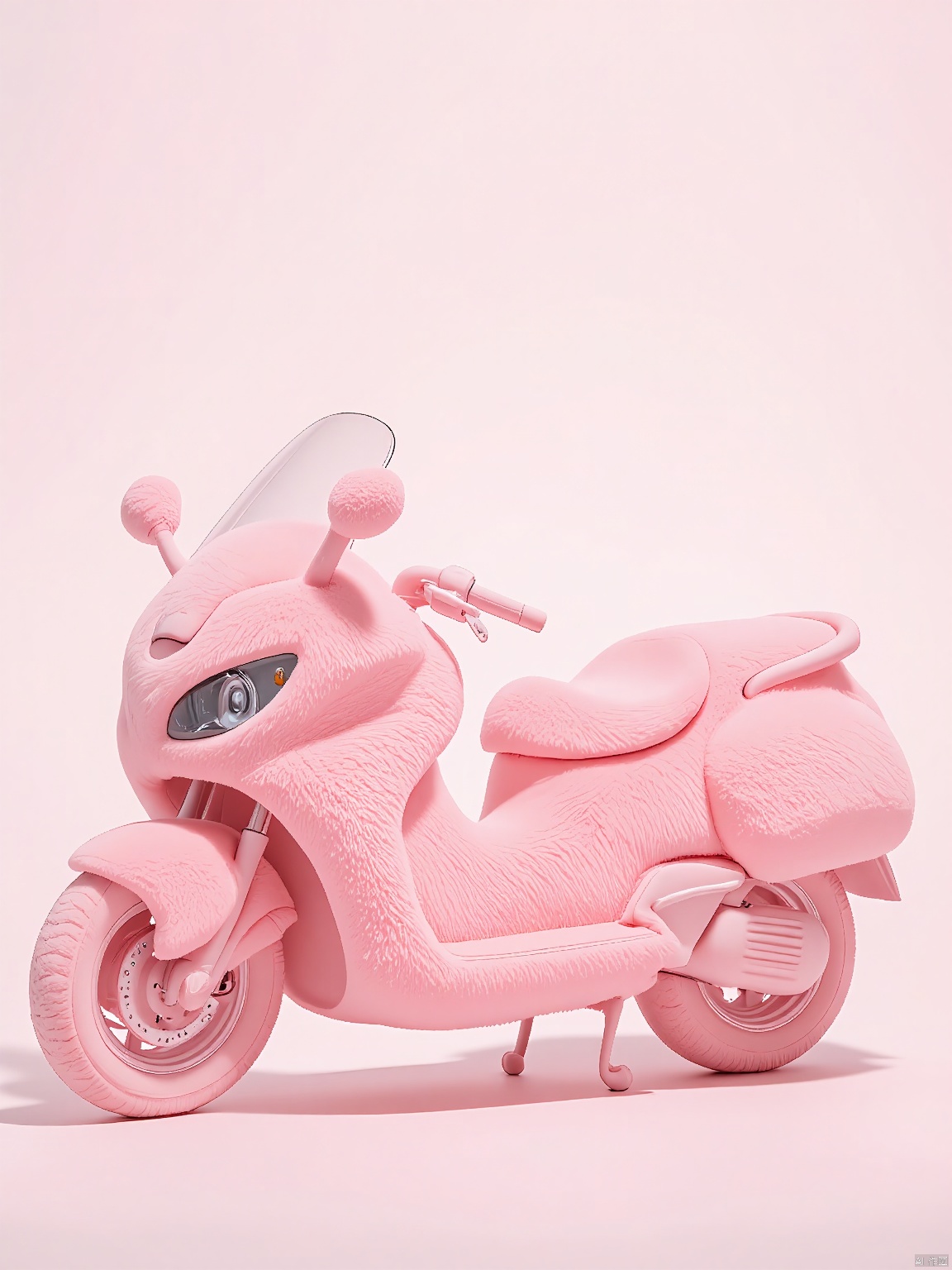SDZT,
A furry pink motorcycle minimalist style clean introductory background bright dreamy high definition,plush style