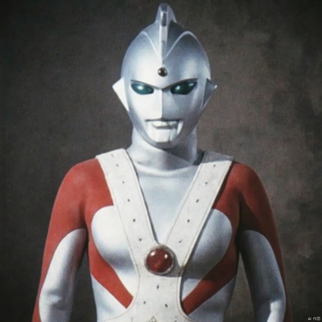 Alien Emerald,ultraman,silver bodysuit,silver gloves,legwear,gloves,boots,cover,mask,plugsuit,armor,bodysuit,red pattern on body,silver tight-fitting,silver footwear,helmet,leather suit,latex,tokusatsu,no humans,science fiction,silver head,hard mask,no smile,no eyes,no nose,solo,silver rubber bodysuit with red line