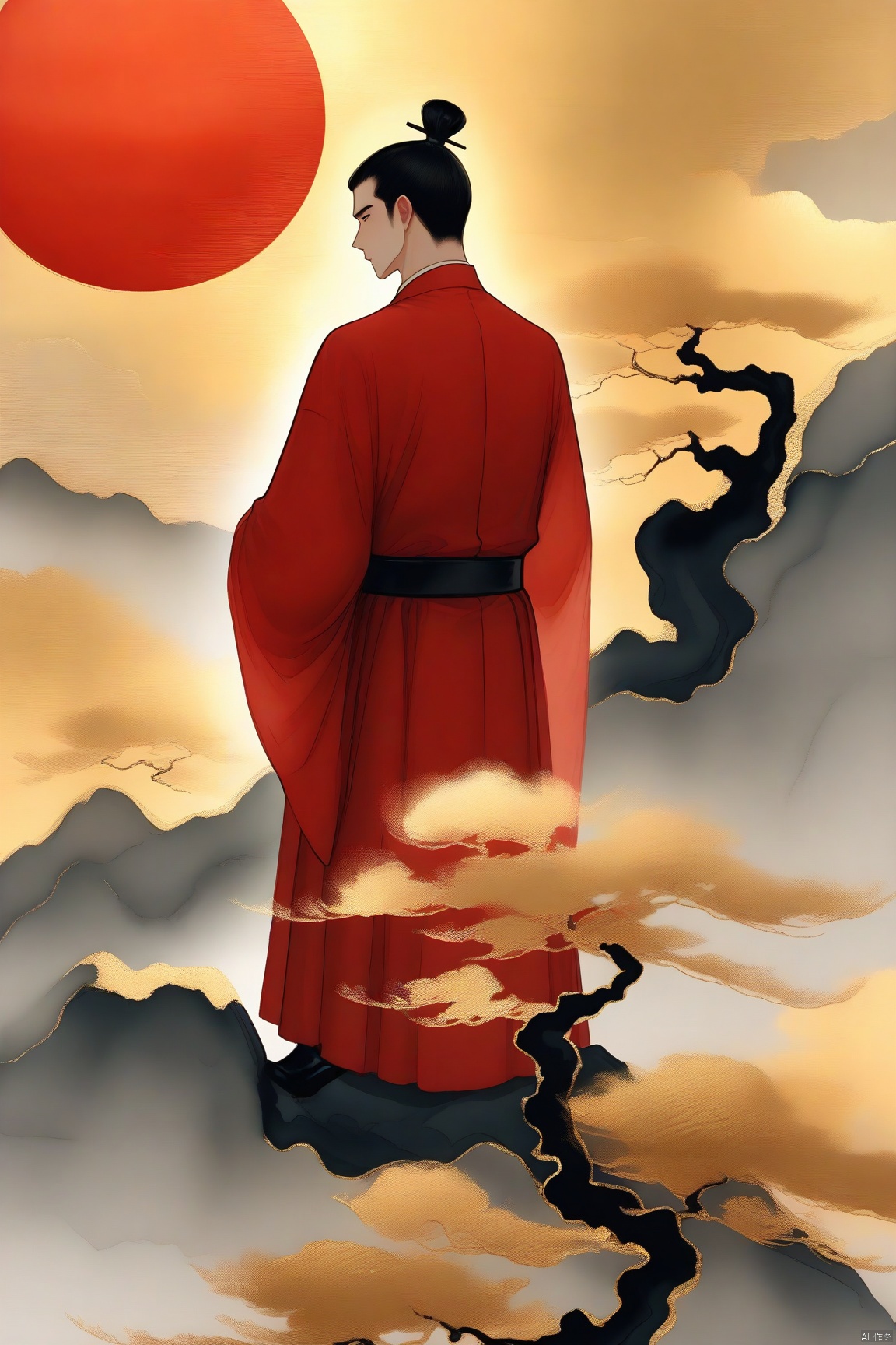 ,jinboyancaizhushahong,solo, 1boy