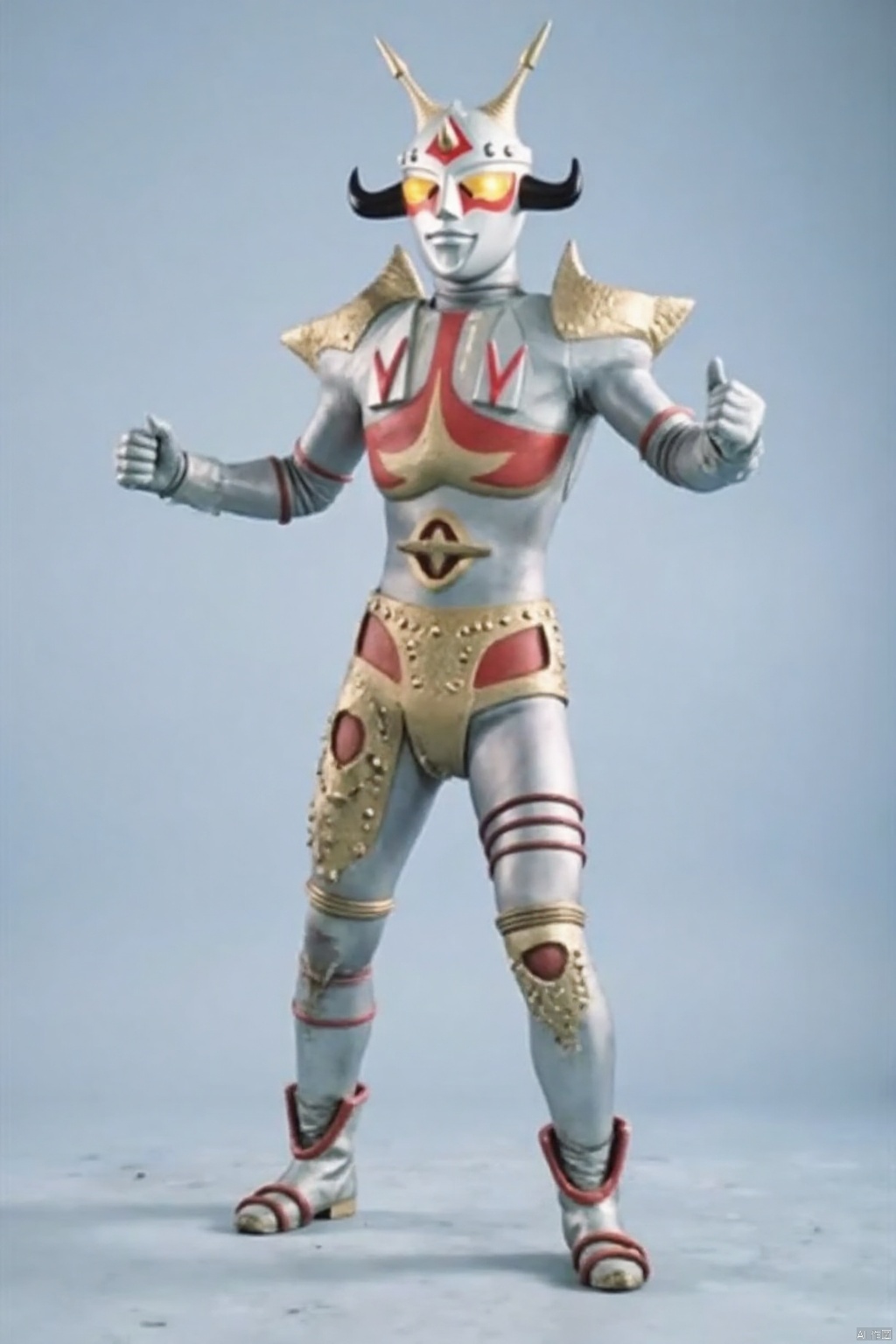 ,silver bodysuit,silver gloves,legwear,gloves,boots,cover,mask,plugsuit,armor,bodysuit,red pattern on body,silver tight-fitting,silver footwear,helmet,leather suit,latex,tokusatsu,no humans,science fiction,silver head,hard mask,no smile,no eyes,no nose,solo,silver rubber bodysuit with red line,ultraman,Jum Killer,super robot,machinery,mecha