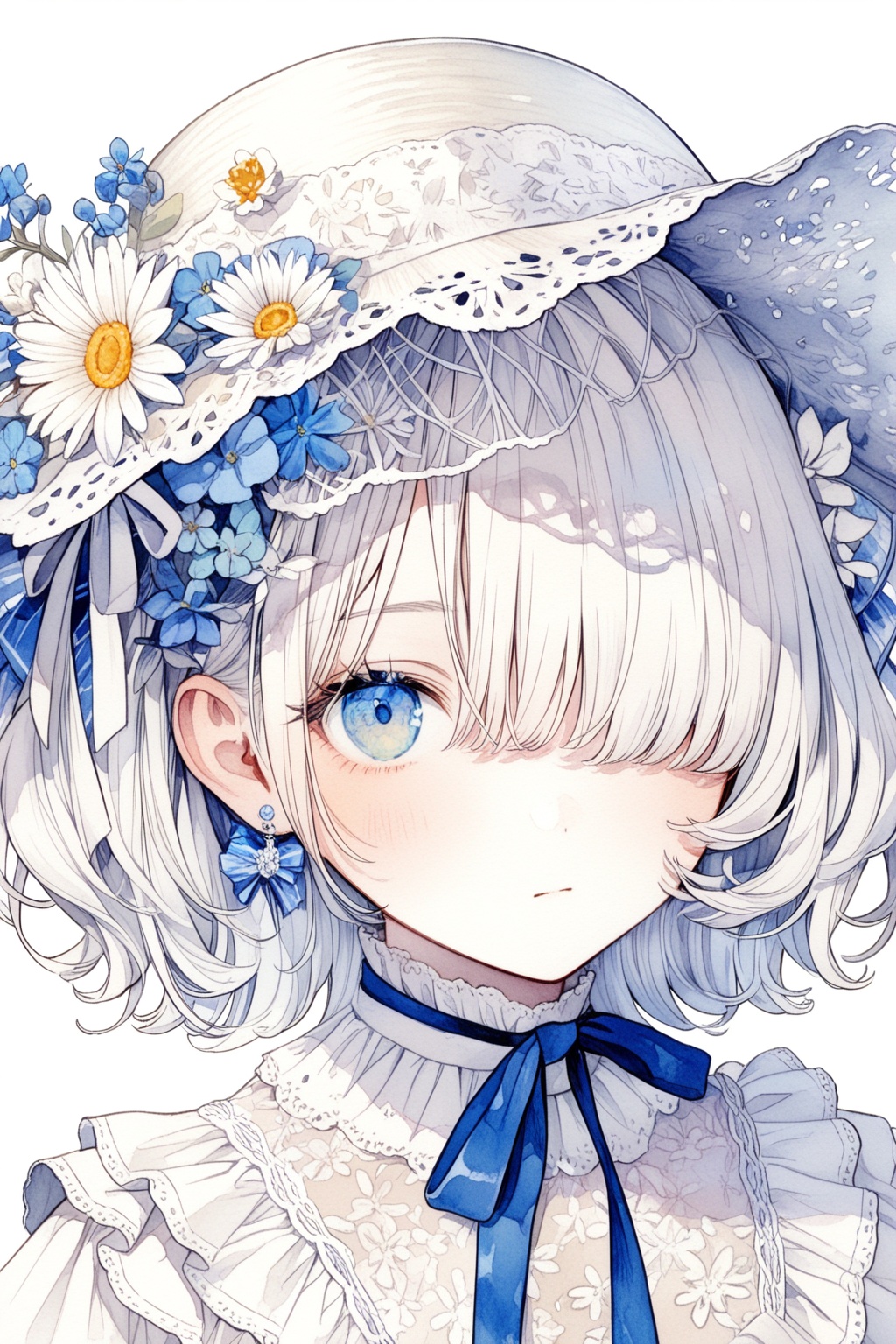 1girl,  solo,  flower on Tensor.Art
