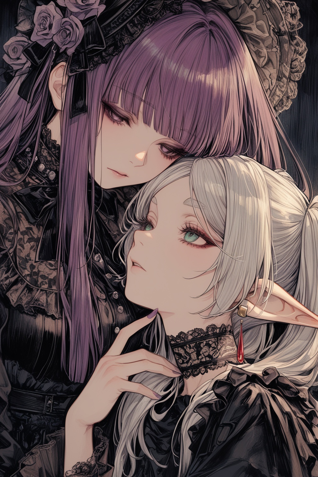 2girls,  fern \(sousou no frieren\),  frieren on Tensor.Art