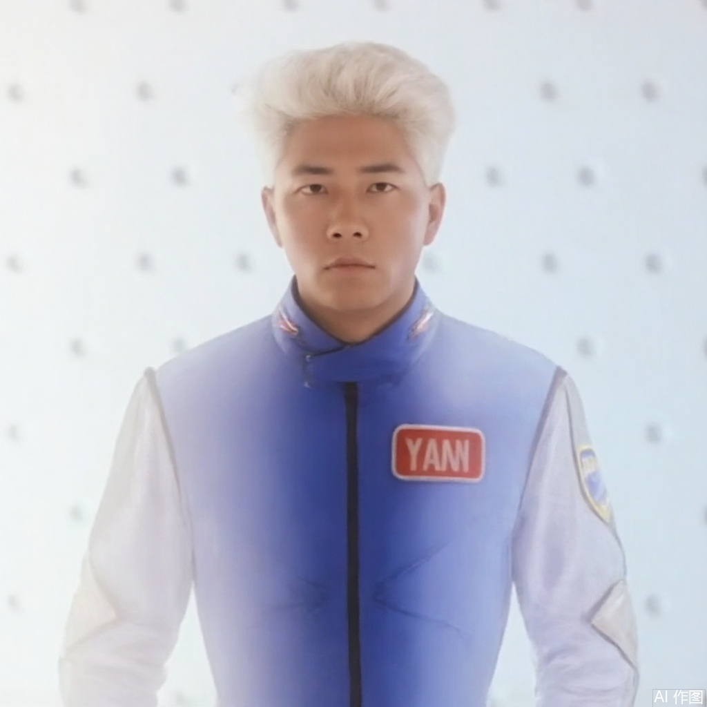 masterpiece, best quality,solo,(white background:1.2),simple background,
looking at viewer,WINR,collar,belt,logo,uniform,jacket,pants,gloves,boots,emblem,blue jacket with grey line,blue pants
