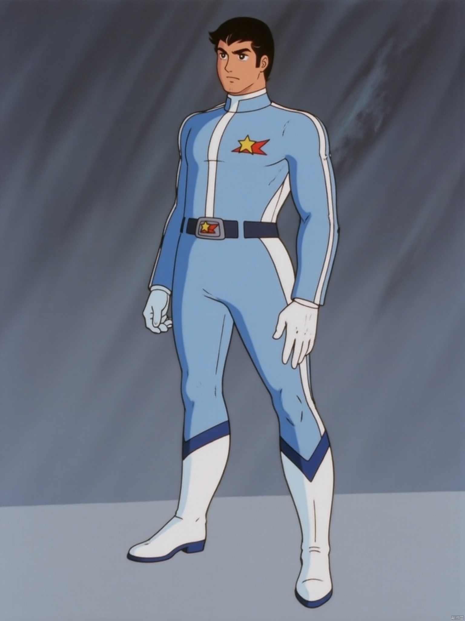 SG,helmet,grey pants,grey jacket,collar,belt,logo,uniform,jacket,gloves,boots,emblem,pants,white gloves,white footwear,