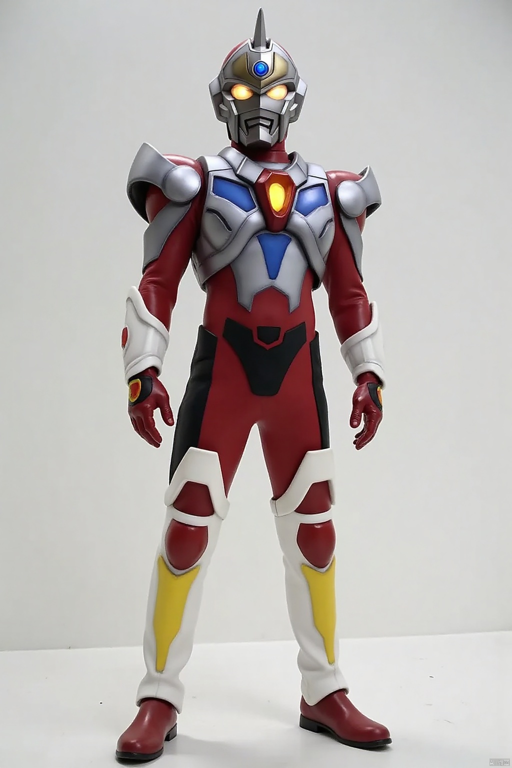 ultraman,bodysuit,gloves,legwear,boots,cover,mask,plugsuit,armor,bodysuit,pattern on body,tight-fitting,helmet,leather suit,latex,tokusatsu,no humans,science fiction,hard mask,no smile,no eyes,no nose,solo,rubber bodysuit with line,alien,Gridman