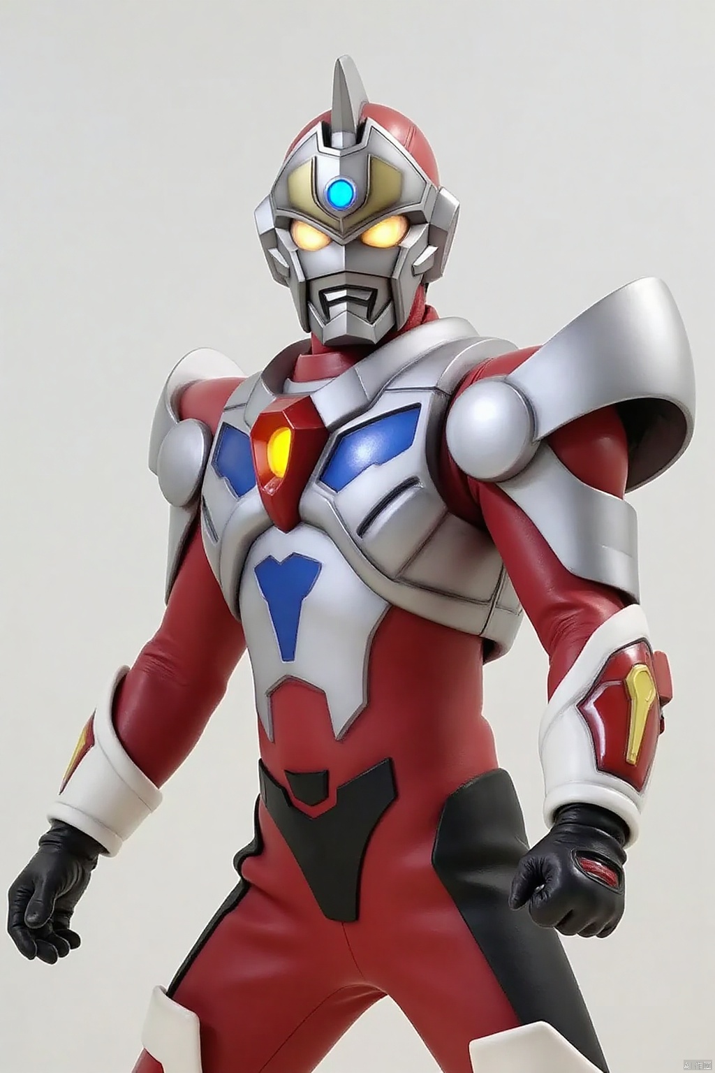 ultraman,bodysuit,gloves,legwear,boots,cover,mask,plugsuit,armor,bodysuit,pattern on body,tight-fitting,helmet,leather suit,latex,tokusatsu,no humans,science fiction,hard mask,no smile,no eyes,no nose,solo,rubber bodysuit with line,alien,Gridman