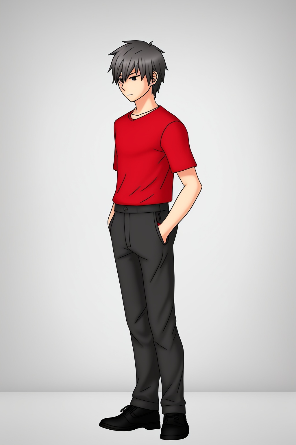 Anime 2D character sheet of a boy,  full-body,  front-facing pose on Tensor.Art