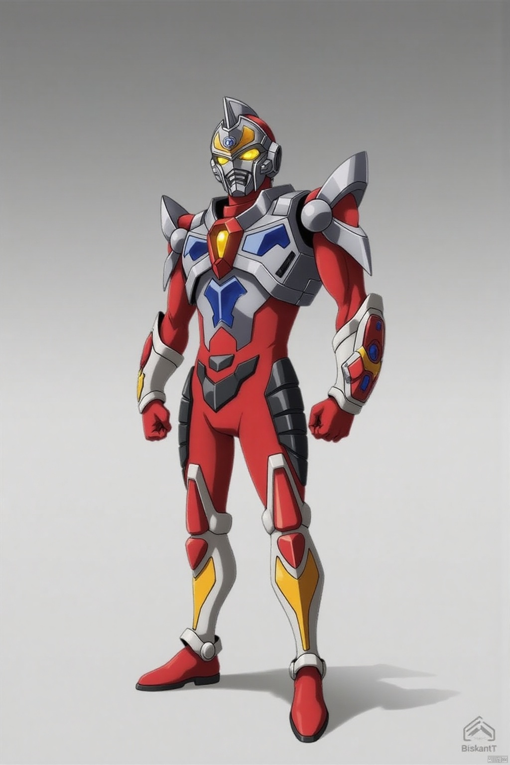 ultraman,bodysuit,gloves,legwear,boots,cover,mask,plugsuit,armor,bodysuit,pattern on body,tight-fitting,helmet,leather suit,latex,tokusatsu,no humans,science fiction,hard mask,no smile,no eyes,no nose,solo,rubber bodysuit with line,alien,Gridman