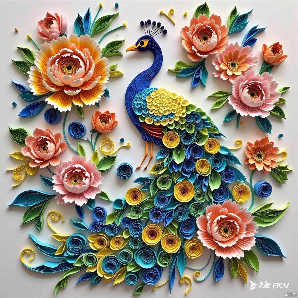 Paper art,peacock