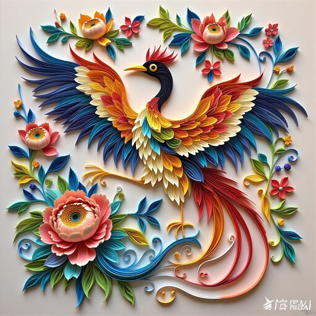 Paper art,phoenix