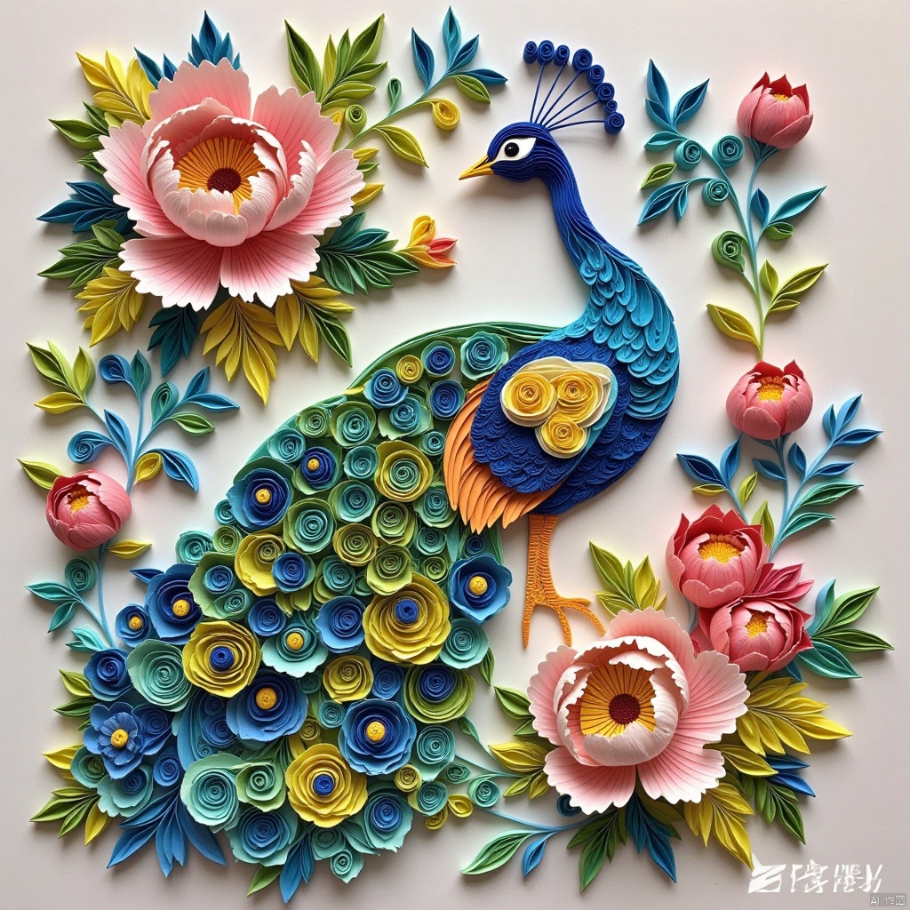 Paper art,peacock