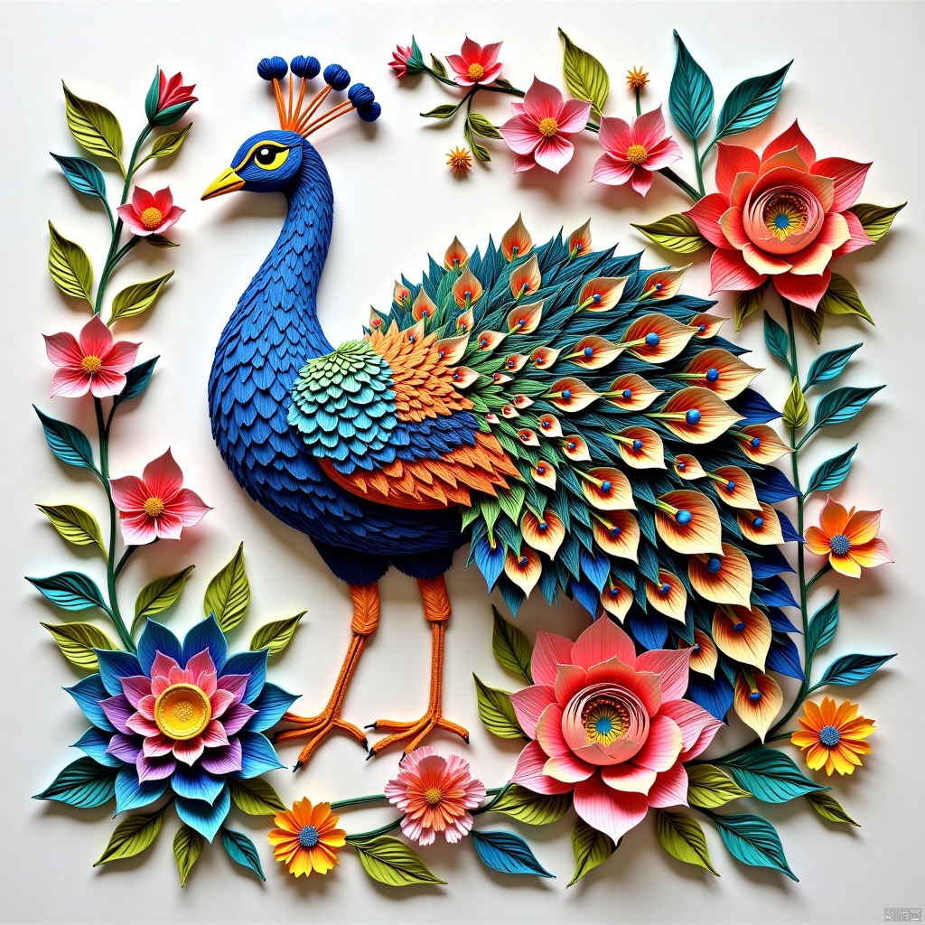peacock,Paper quilling art