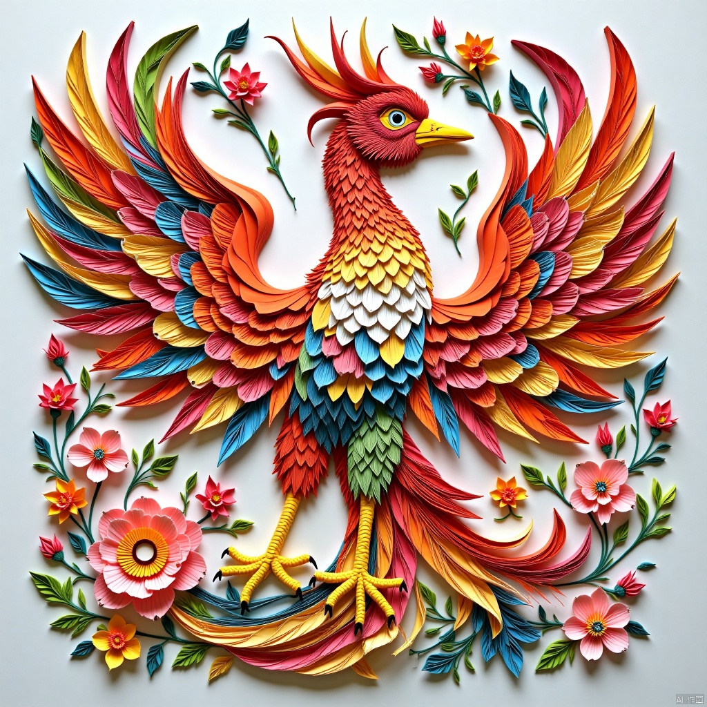 phoenix,Paper quilling art