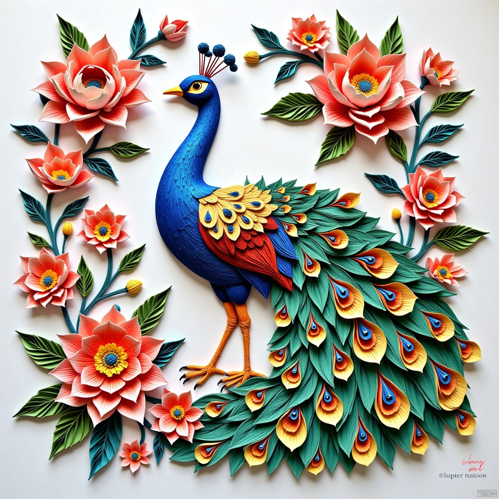 peacock,Paper quilling art