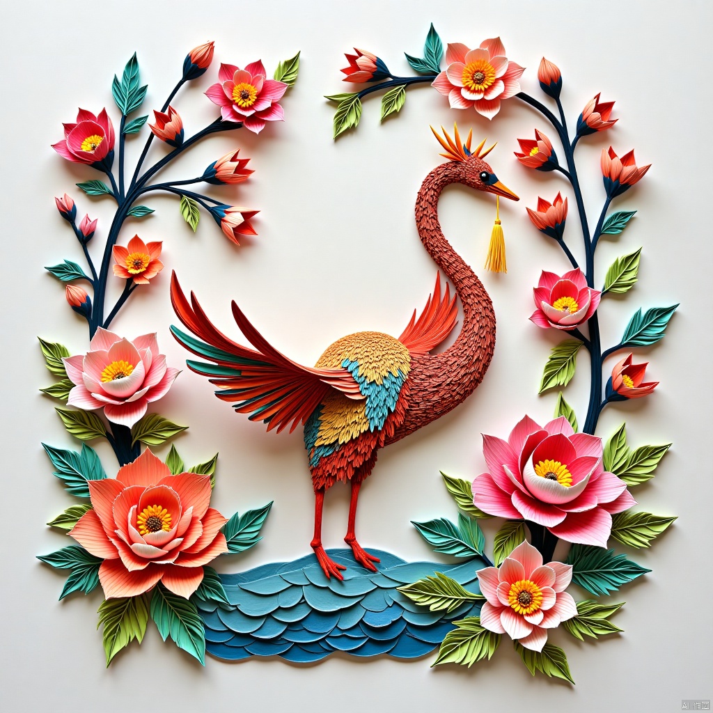 crane,Paper quilling art