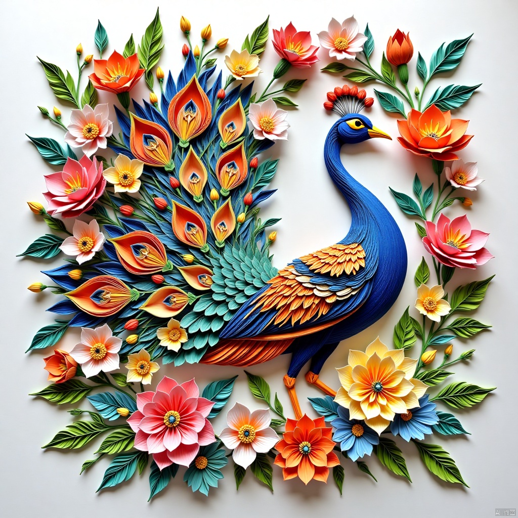 peacock,Paper quilling art