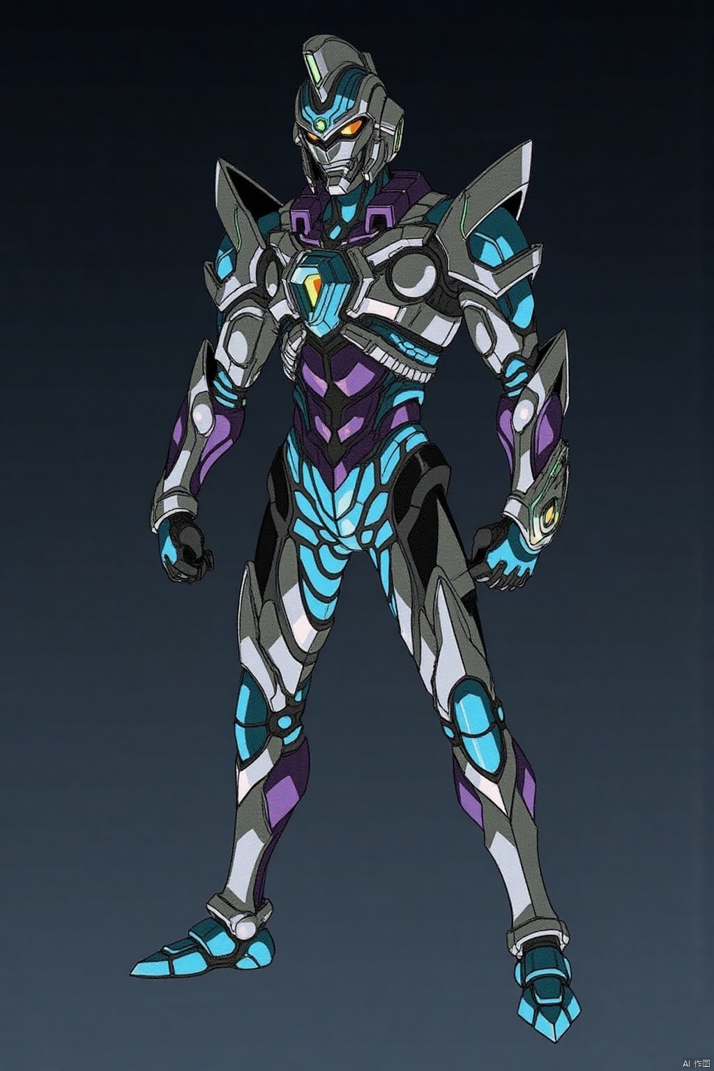 ultraman,bodysuit,gloves,legwear,boots,cover,mask,plugsuit,armor,bodysuit,pattern on body,tight-fitting,helmet,leather suit,latex,tokusatsu,no humans,science fiction,hard mask,no smile,no eyes,no nose,solo,rubber bodysuit with line,alien,Gridman