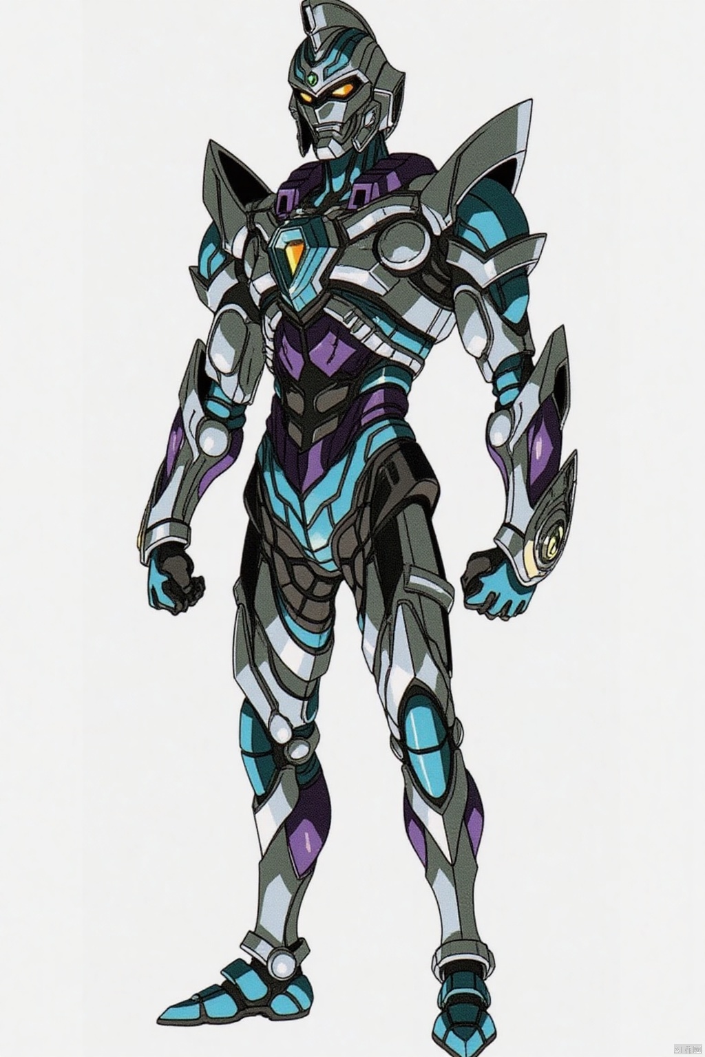 ultraman,bodysuit,gloves,legwear,boots,cover,mask,plugsuit,armor,bodysuit,pattern on body,tight-fitting,helmet,leather suit,latex,tokusatsu,no humans,science fiction,hard mask,no smile,no eyes,no nose,solo,rubber bodysuit with line,alien,Gridman