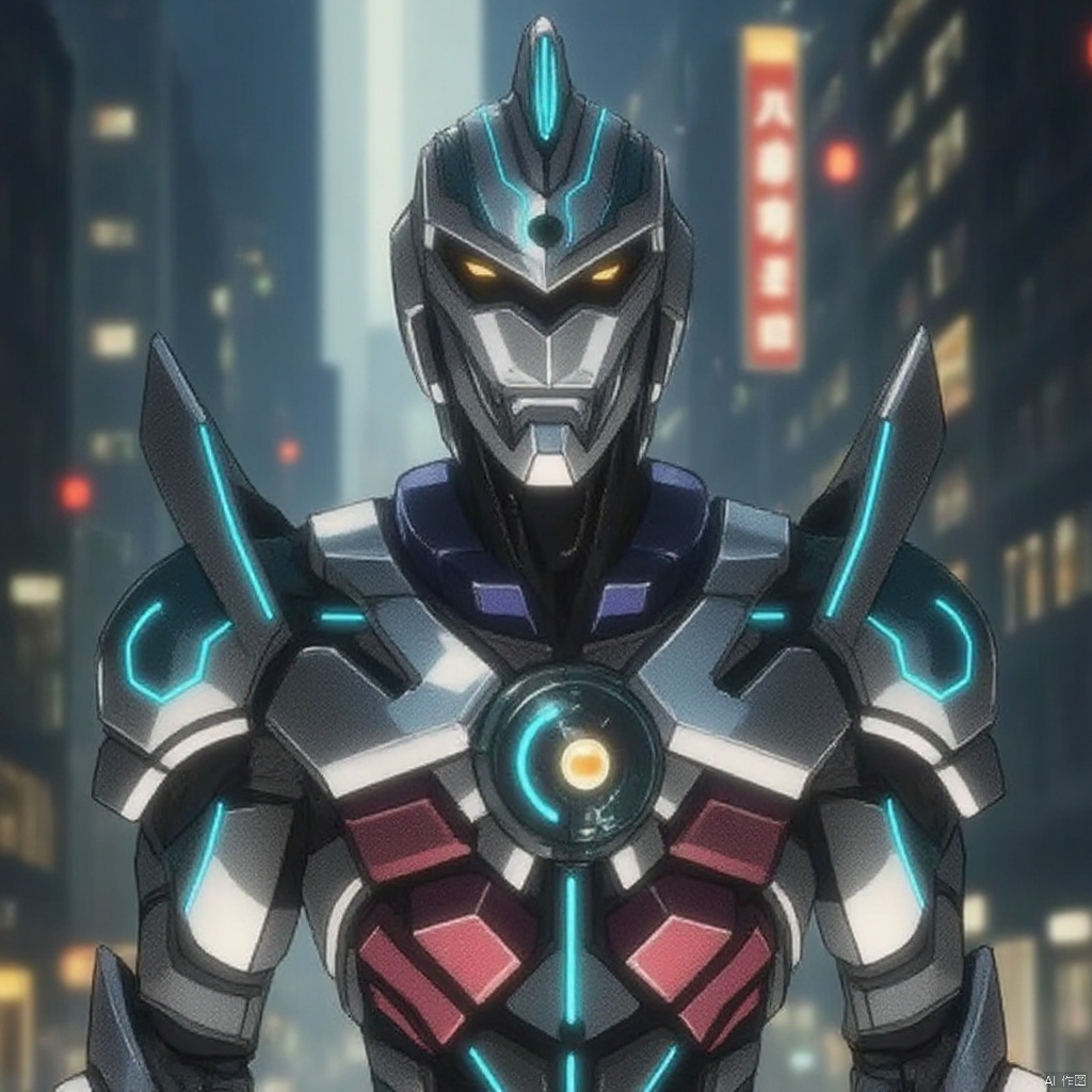 ultraman,bodysuit,gloves,legwear,boots,cover,mask,plugsuit,armor,bodysuit,pattern on body,tight-fitting,helmet,leather suit,latex,tokusatsu,no humans,science fiction,hard mask,no smile,no eyes,no nose,solo,rubber bodysuit with line,alien,Gridman