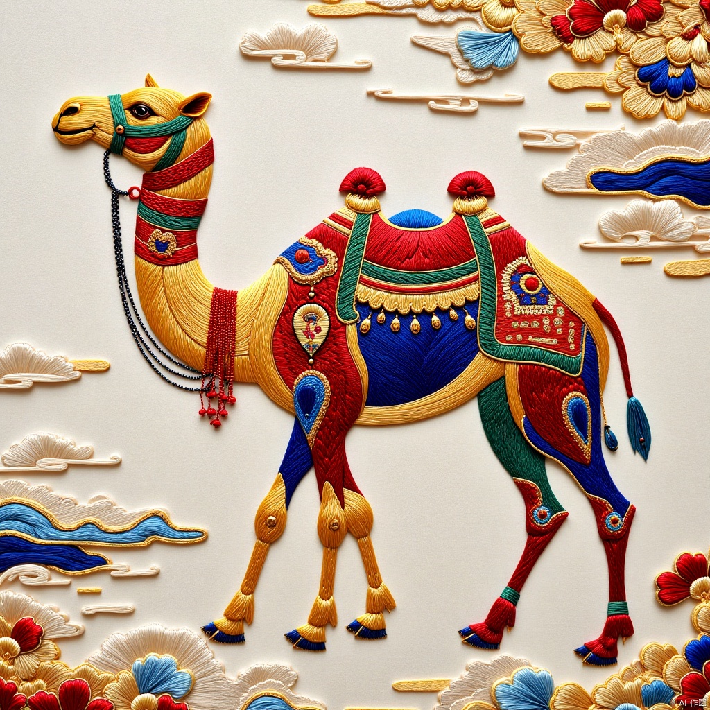 camel,  Embroidery,  Suzhou embroidery by 嘉嘉 on Tensor.Art