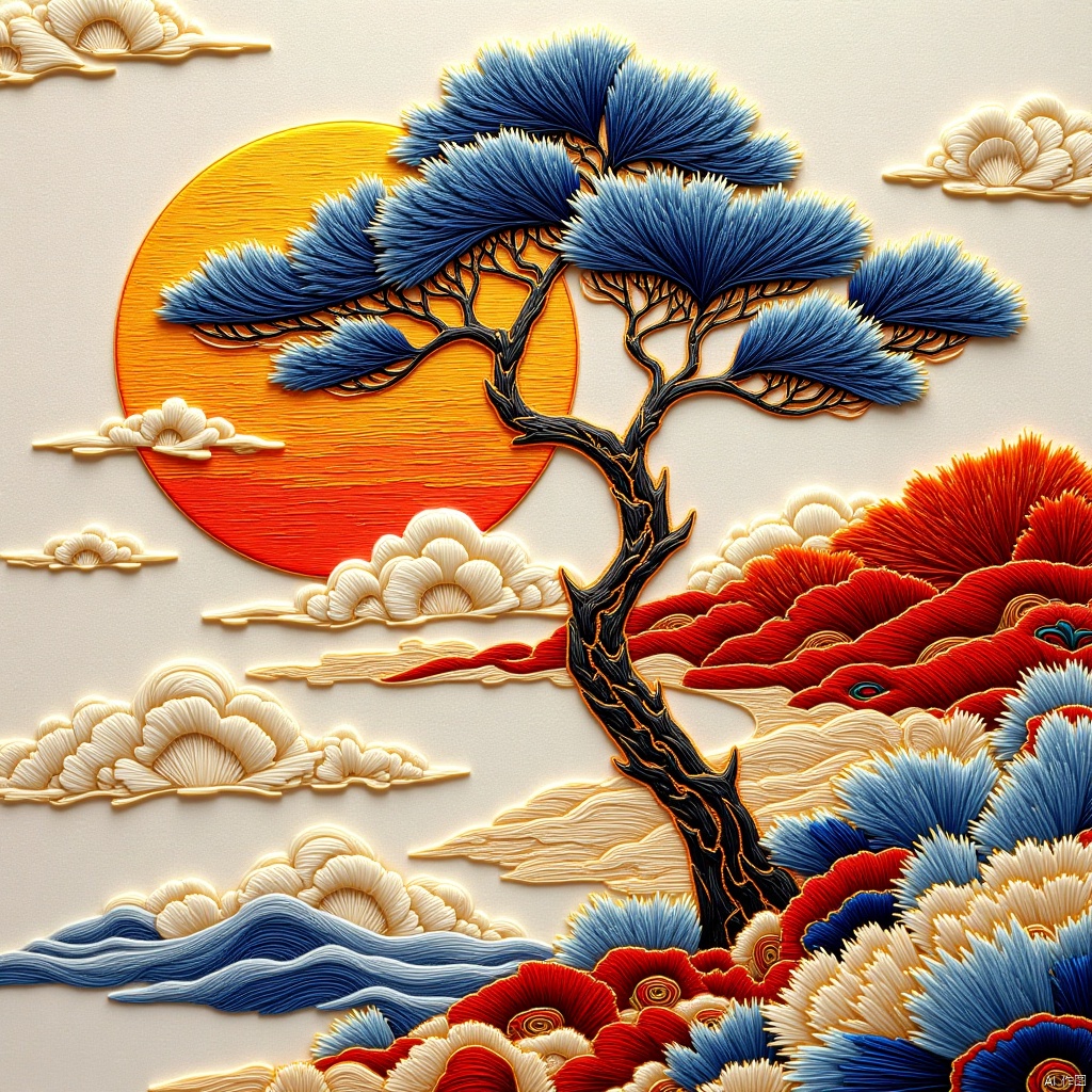 Sunset,  desert,  a big pine tree by 嘉嘉 on Tensor.Art