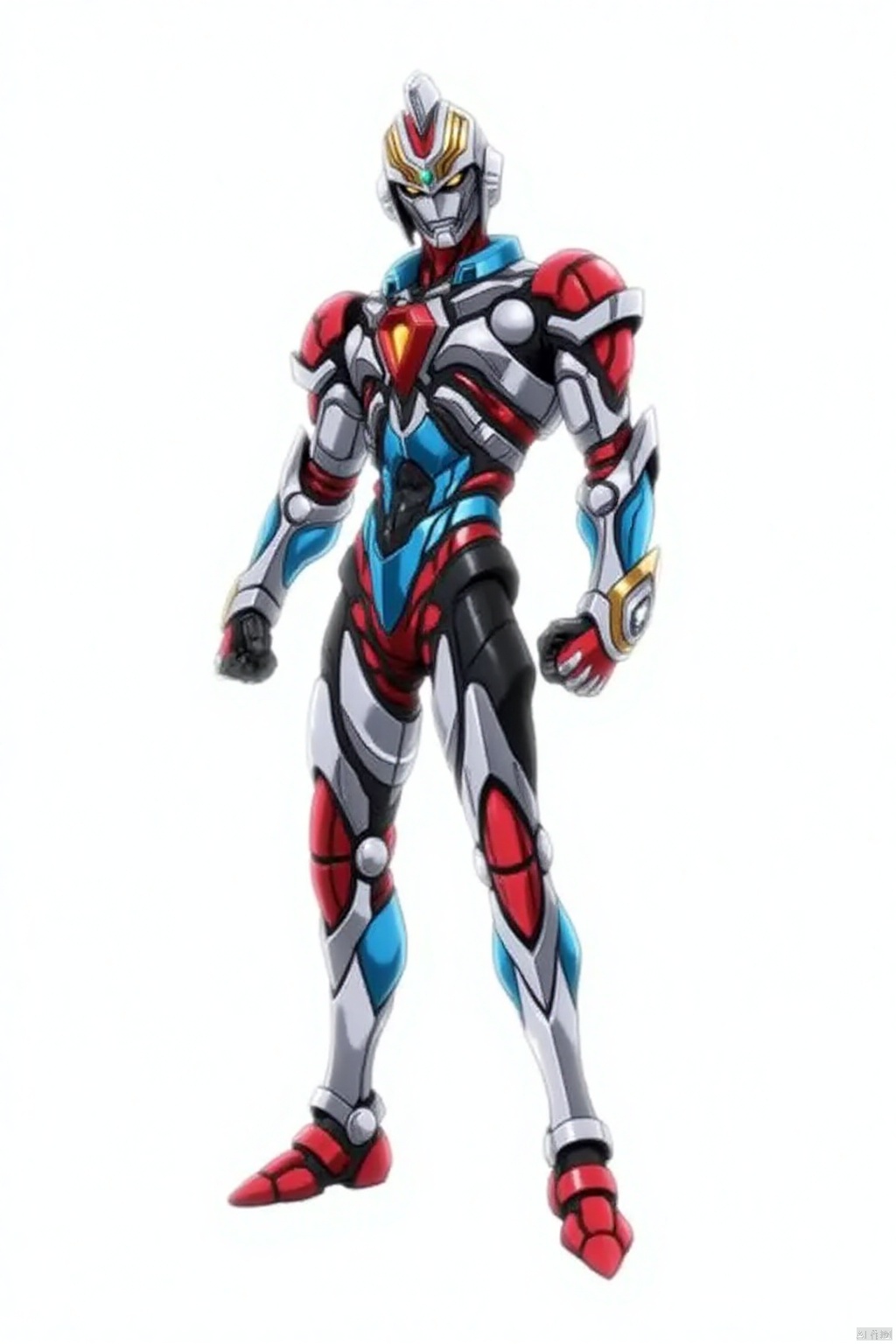 ultraman,bodysuit,gloves,legwear,boots,cover,mask,plugsuit,armor,bodysuit,pattern on body,tight-fitting,helmet,leather suit,latex,tokusatsu,no humans,science fiction,hard mask,no smile,no eyes,no nose,solo,rubber bodysuit with line,alien,Gridman