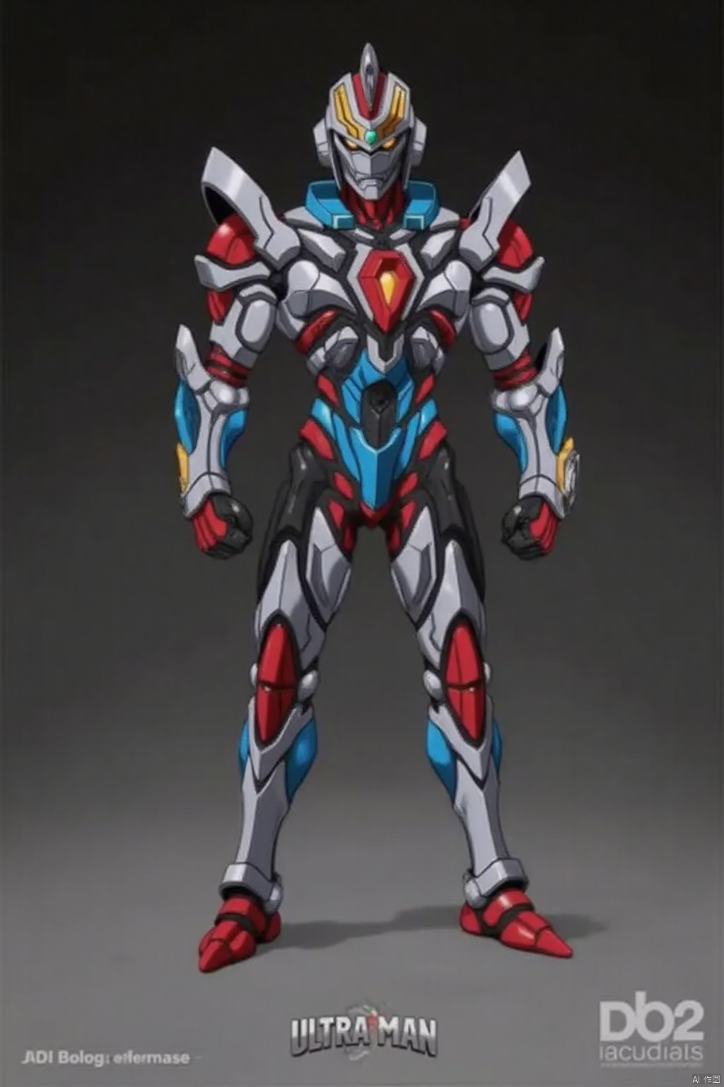 ultraman,bodysuit,gloves,legwear,boots,cover,mask,plugsuit,armor,bodysuit,pattern on body,tight-fitting,helmet,leather suit,latex,tokusatsu,no humans,science fiction,hard mask,no smile,no eyes,no nose,solo,rubber bodysuit with line,alien,Gridman