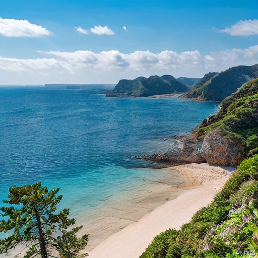 actualworld A stunning coastal scene with towering cliffs surrounding a secluded beach, where the turquoise - blue sea meets the white sand, and a small boat floats gently in the water.