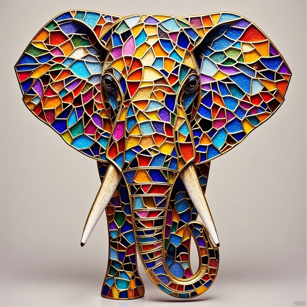 elephant,Stained glass mosaic
