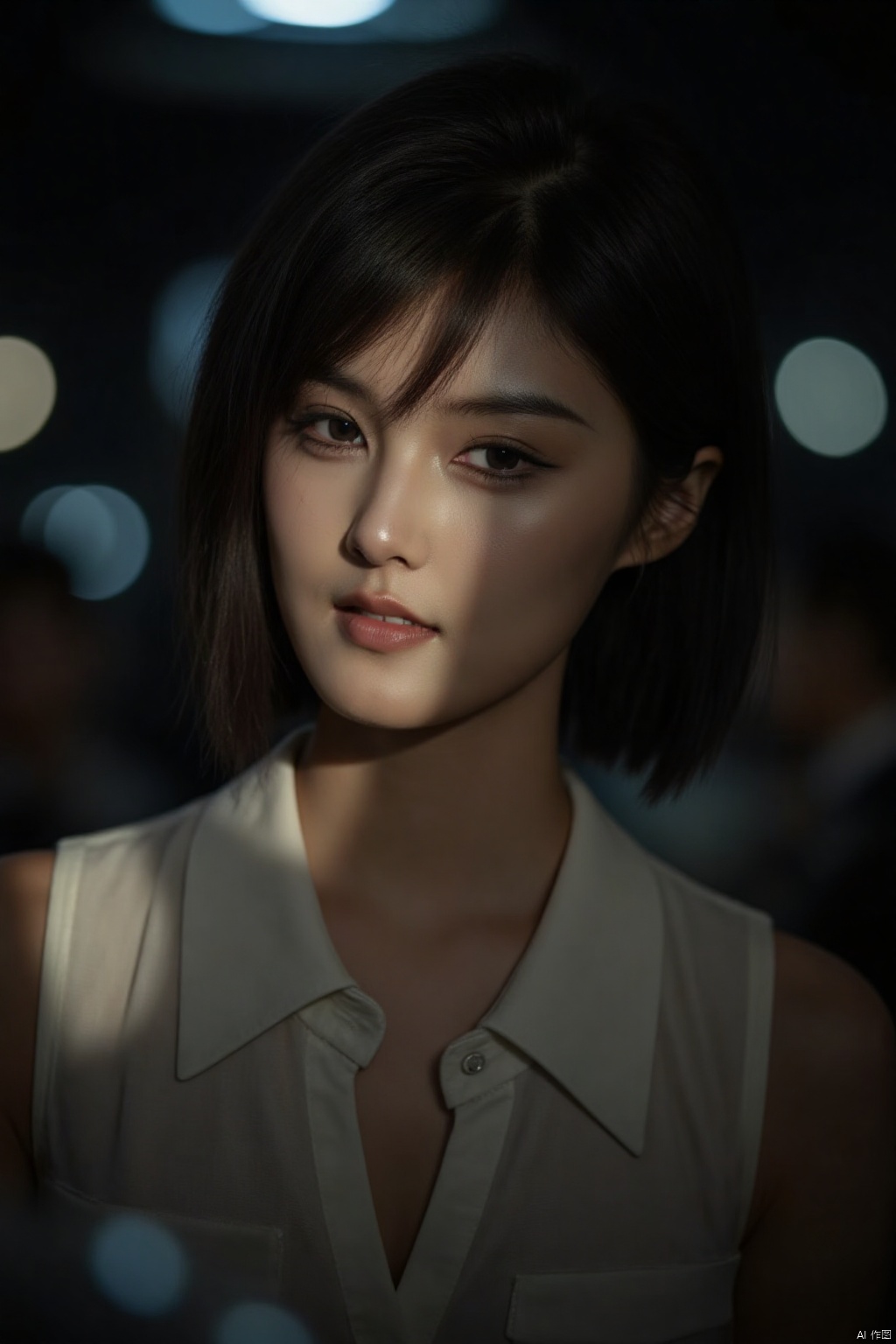  (RAW photo, 4k, realistic, exquisitely detailed skin),masterpiece,best quality,unity 8k wallpaper,ultra detailed,cinematic look,natural skin texture,extremely realistic skin texture,finely detailed face,(film grain:1.2),cinematic angle,Fujifilm XT3,,(highlydetailed),(bright scene),(1girl),(detailed lighting),(contrast),(mysterious atmosphere),,vivid illumination,,masterful technique,,harmonious composition,,immersive atmosphere,,stunning visuals,