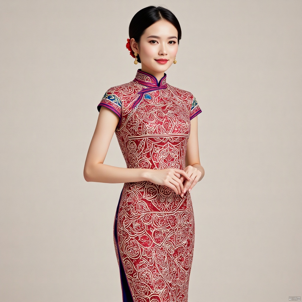 cheongsam,Geometric pattern