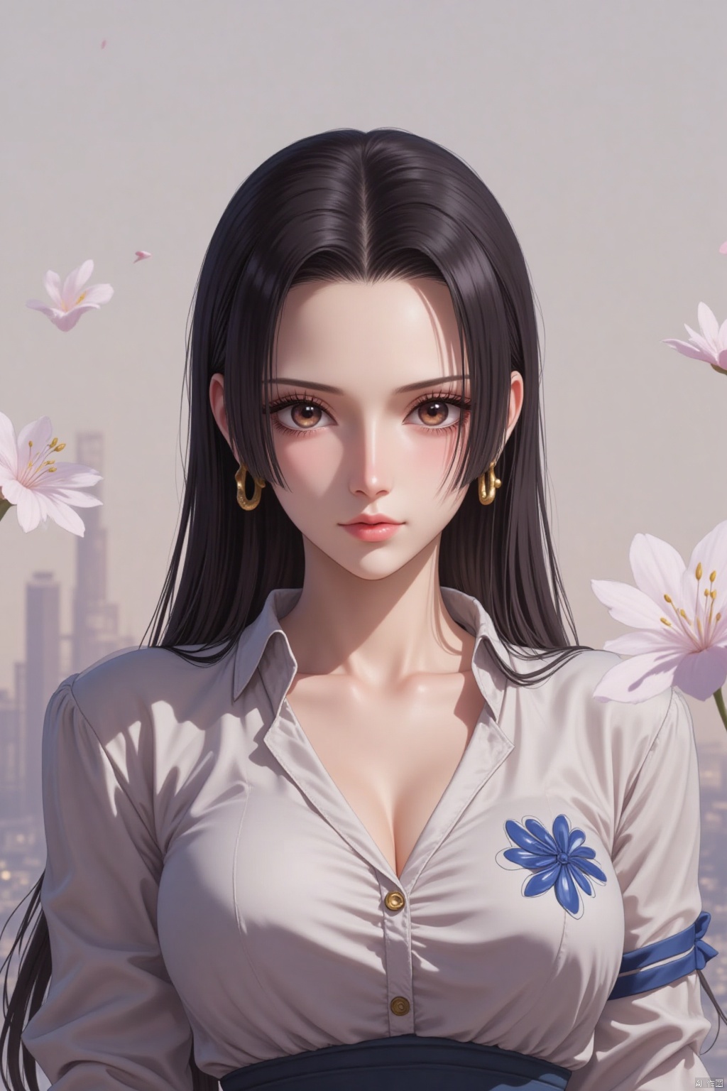 solo, long hair, looking at viewer, 1girl