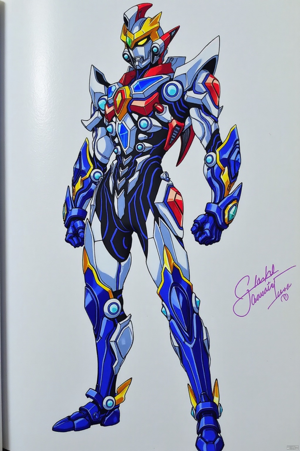 ultraman,bodysuit,gloves,legwear,boots,cover,mask,plugsuit,armor,bodysuit,pattern on body,tight-fitting,helmet,leather suit,latex,tokusatsu,no humans,science fiction,hard mask,no smile,no eyes,no nose,solo,rubber bodysuit with line,alien,Gridman