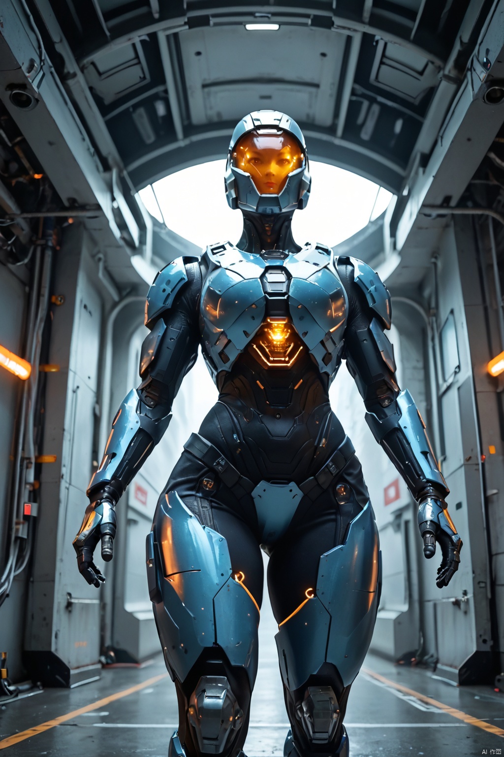  1girl, parted lips, hair blowing in wind, open hand, machinery, Mecha, science fiction, machinery armor, Metallic luster, electroplated, clothes sign, Mars, spaceship, floating cannon, hexagon, (from below:1.2), glow, backlighting, (background blur:1.2), cinematic lighting, Low illumination, VHS-style, (masterpiece:1.3), (best quality:1.1), intricate detailed, (Hyperrealistic:1.1), (realistic details:1.1), highly detailed, (the text on the cover should be bold and attention-grabbing, with the title of the magazine and a catchy headline:1.4), , ,Super perspective,wide shot. Dynamic pose, fighting_stance.,wide shot,(BEAUTIFUL FEMALE ANDROID:1.3),SPARTANFEMALESDXL, 1GIRL,ARMOR, BLURRY,THICK THIGHS,HELMET,SCIENCE FICTION,SKIN TIGHT,POWER,ARMOR,HELMET,POWER,ARMOR,HELMET,