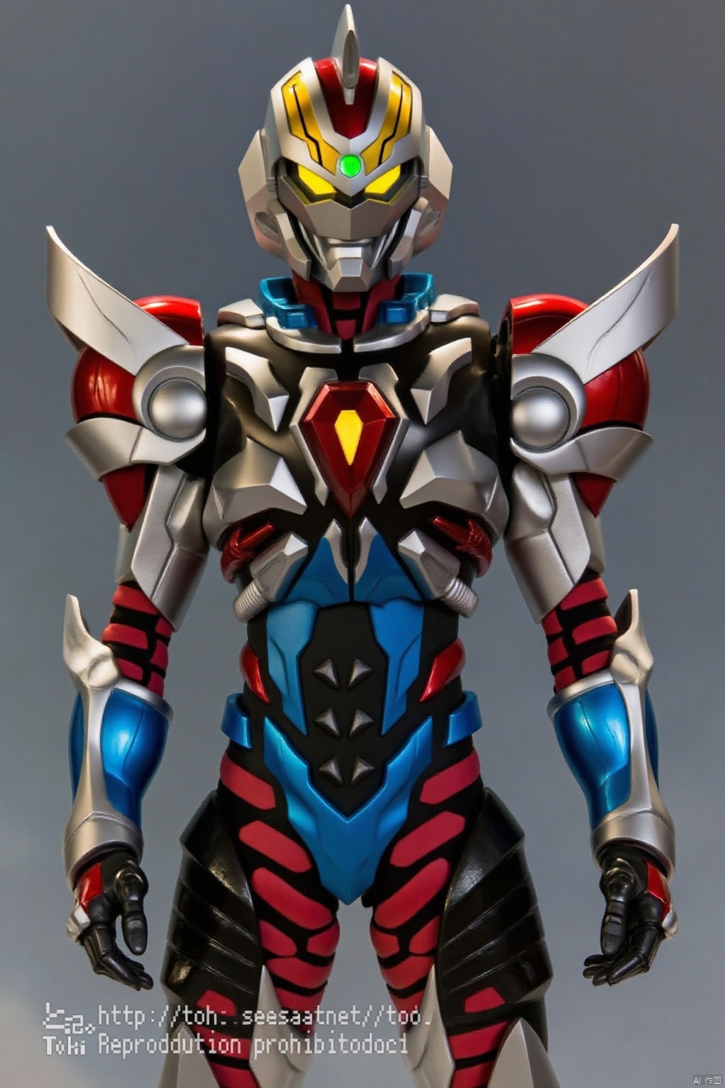 ultraman,bodysuit,gloves,legwear,boots,cover,mask,plugsuit,armor,bodysuit,pattern on body,tight-fitting,helmet,leather suit,latex,tokusatsu,no humans,science fiction,hard mask,no smile,no eyes,no nose,solo,rubber bodysuit with line,alien,Gridman