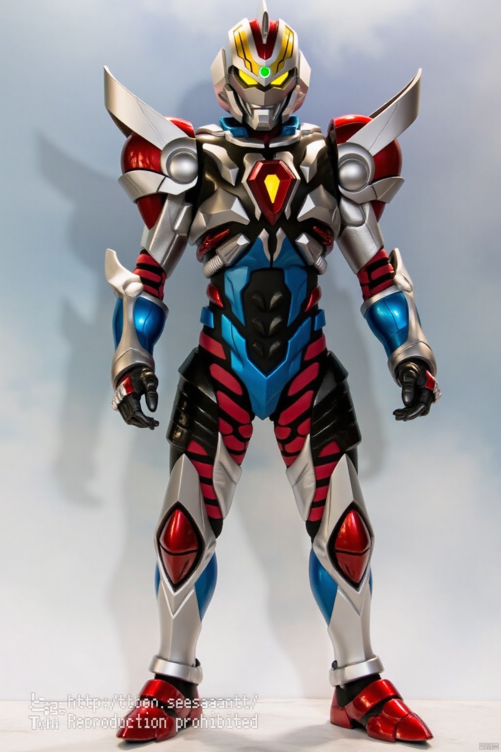 ultraman,bodysuit,gloves,legwear,boots,cover,mask,plugsuit,armor,bodysuit,pattern on body,tight-fitting,helmet,leather suit,latex,tokusatsu,no humans,science fiction,hard mask,no smile,no eyes,no nose,solo,rubber bodysuit with line,alien,Gridman