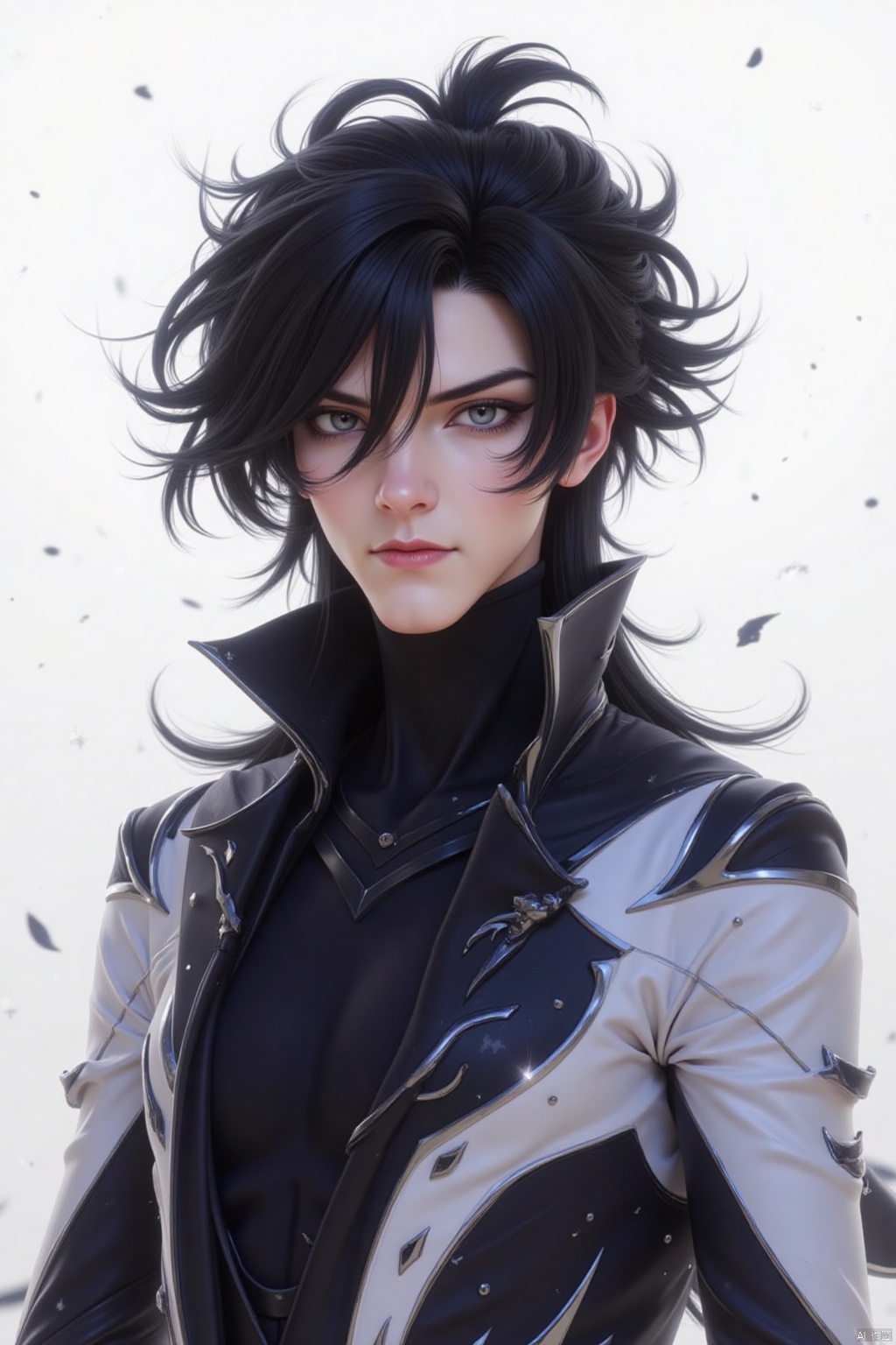 solo, black hair, 1boy, 