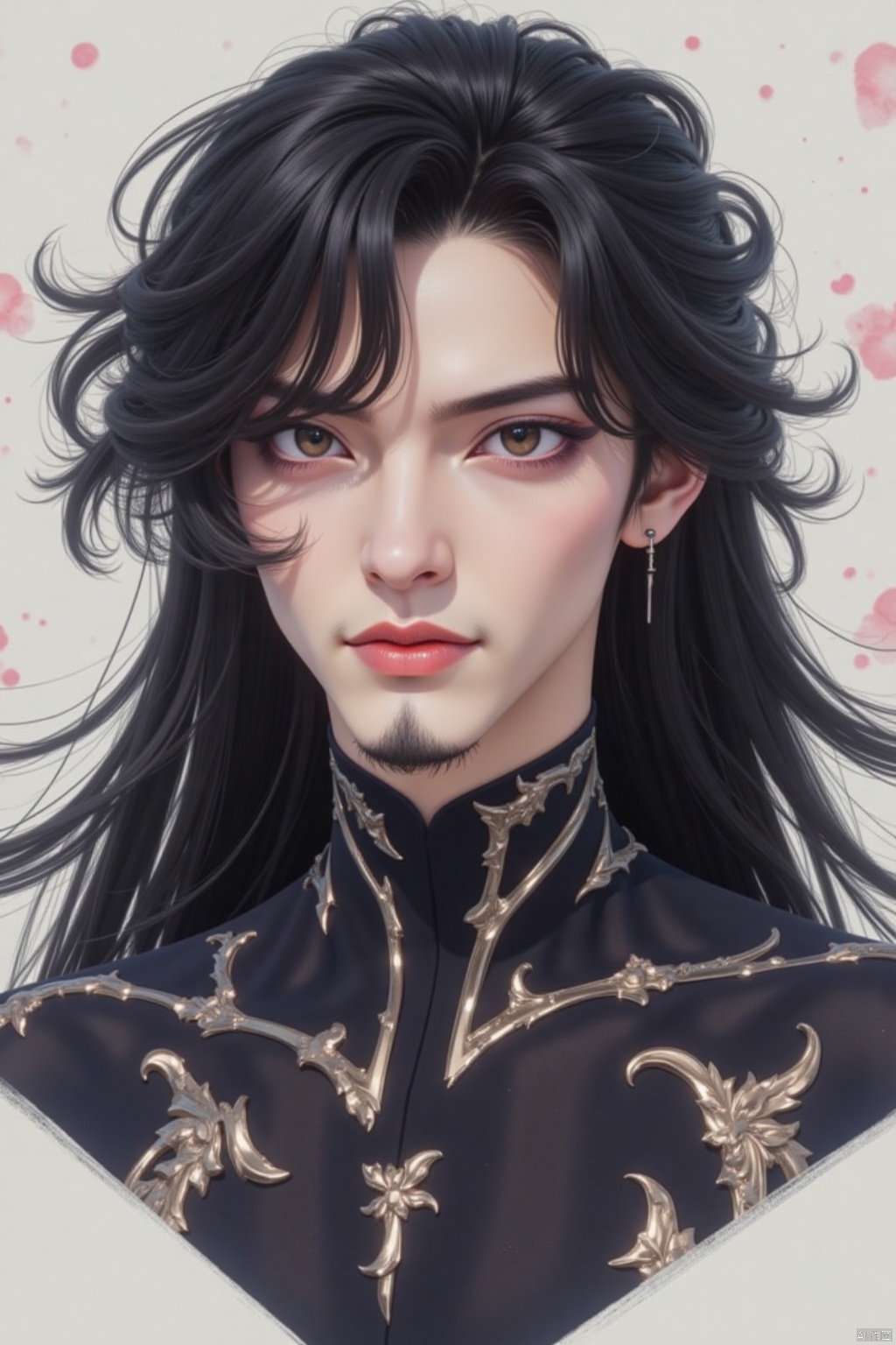 solo, black hair, 1boy, 