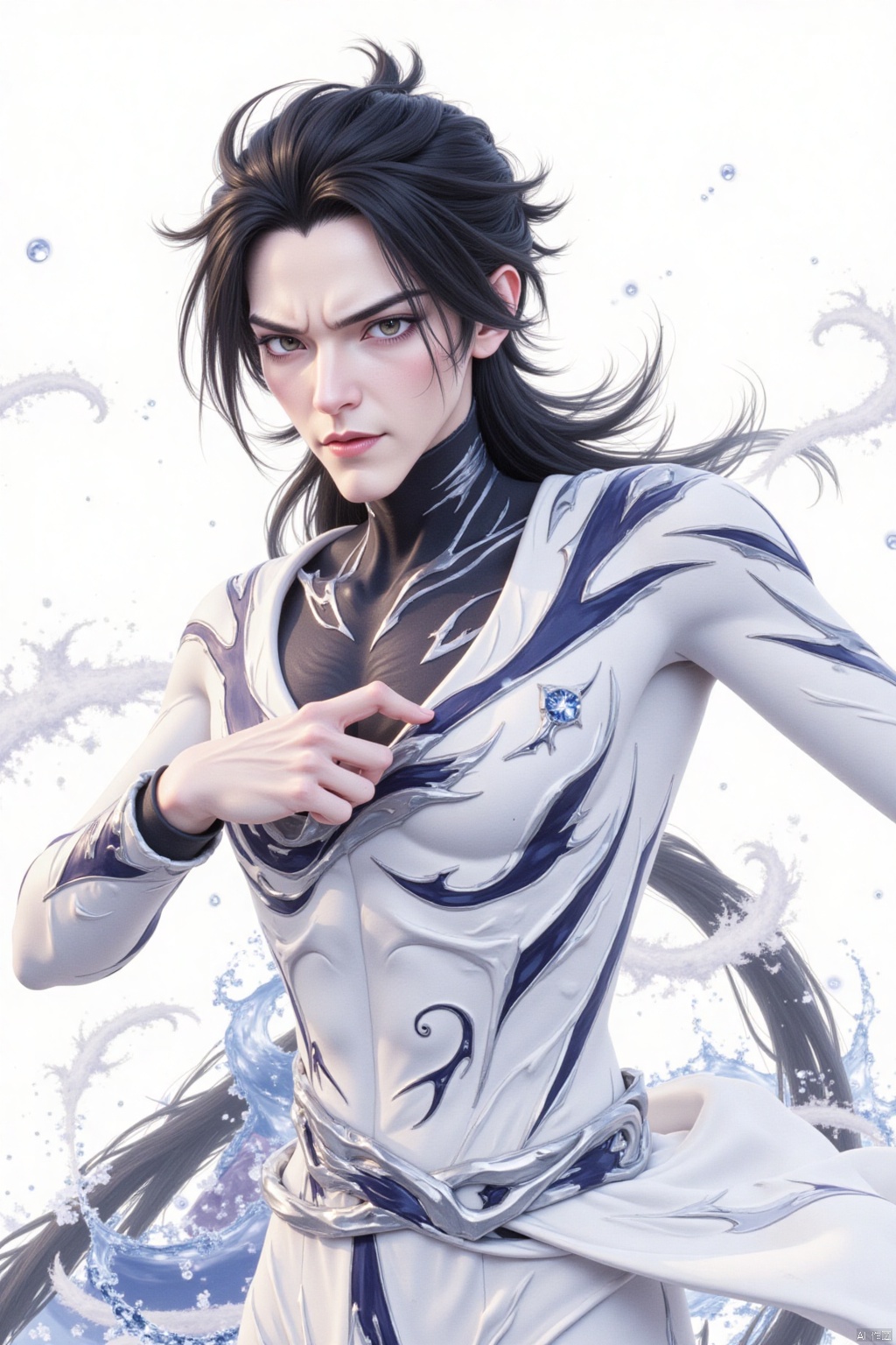 solo, black hair, 1boy, 