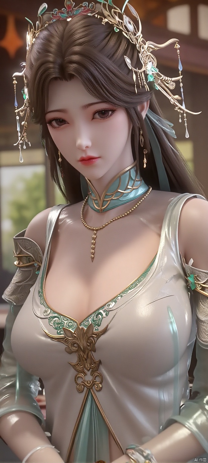 (high definition, Best quality, masterpiece, 4K, exquisite skin), 1girl, solo, breasts, looking at viewer, full_body