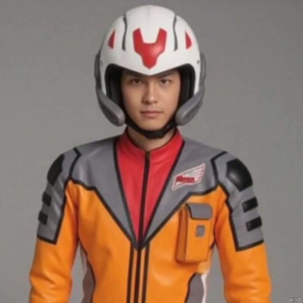 GUYS,helmet,collar,belt,logo,uniform,jacket,pants,gloves,boots,emblem,orange jacket,grey pants,orange jacket with grey and white line,orange jacket with red collar,grey pants with white line