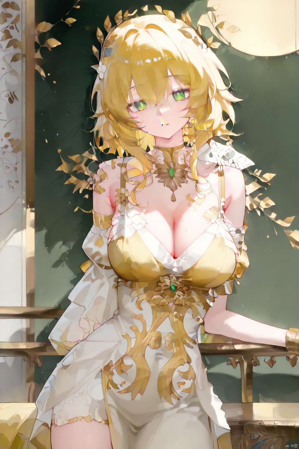 green eyes,  在这张精美的元宵节动漫女孩贺图中,  画面洋溢着浓浓的节日氛围。 画面中心是一位可爱的动漫女孩。她有着白皙的皮肤 on Tensor.Art