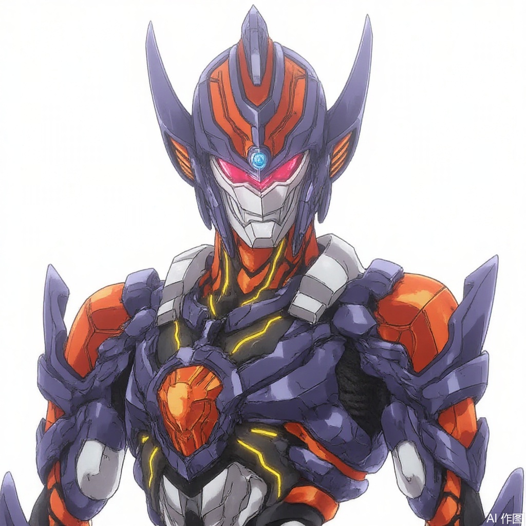 masterpiece, best quality,solo,(white background:1.2),simple background,
looking at viewer,Gridknight,ultraman,bodysuit,gloves,legwear,boots,cover,mask,plugsuit,armor,bodysuit,pattern on body,tight-fitting,helmet,leather suit,latex,tokusatsu,no humans,science fiction,hard mask,no smile,no eyes,no nose,rubber bodysuit with line,alien