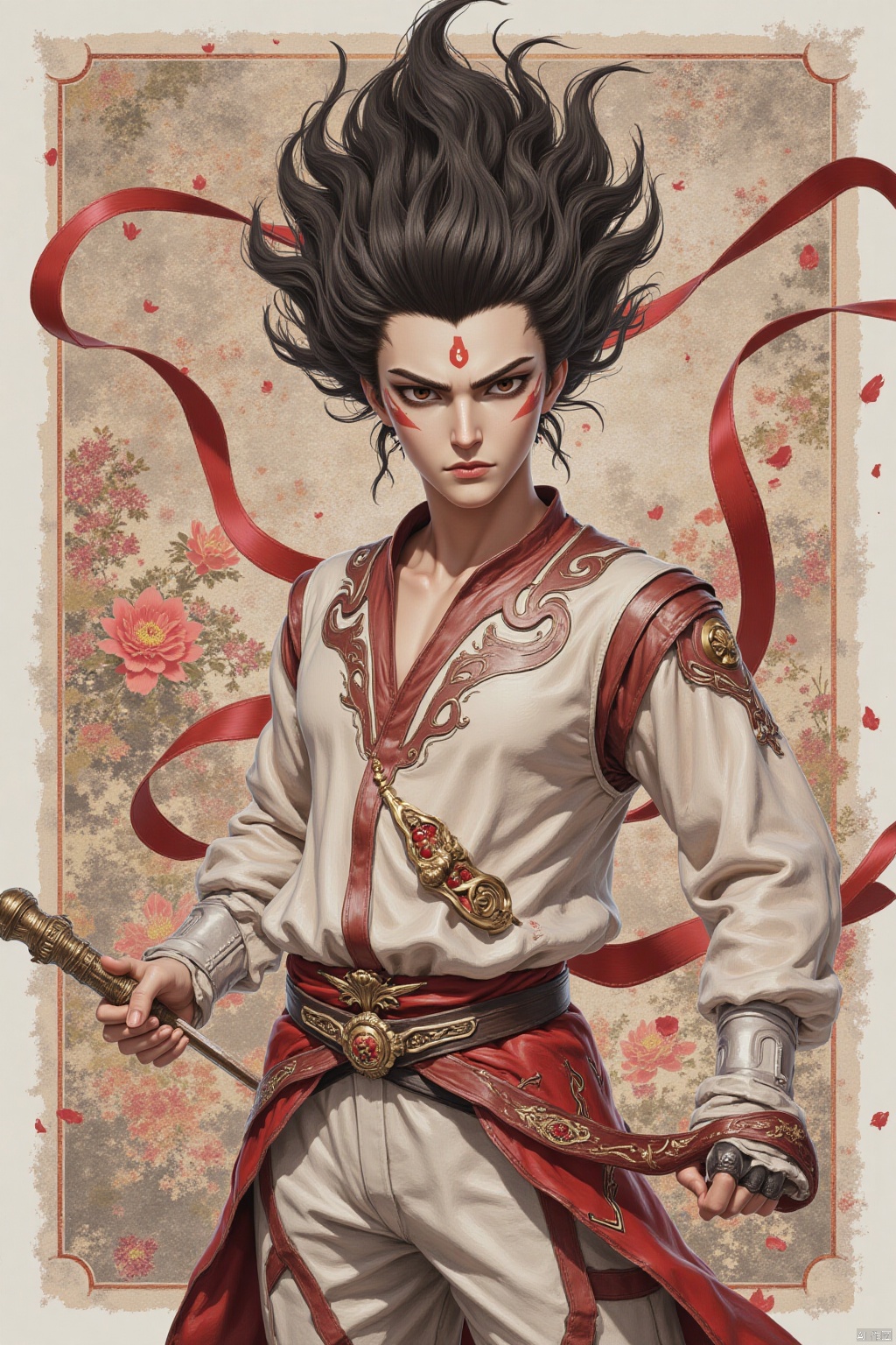 solo,  1boy, Nezha,forehead mark