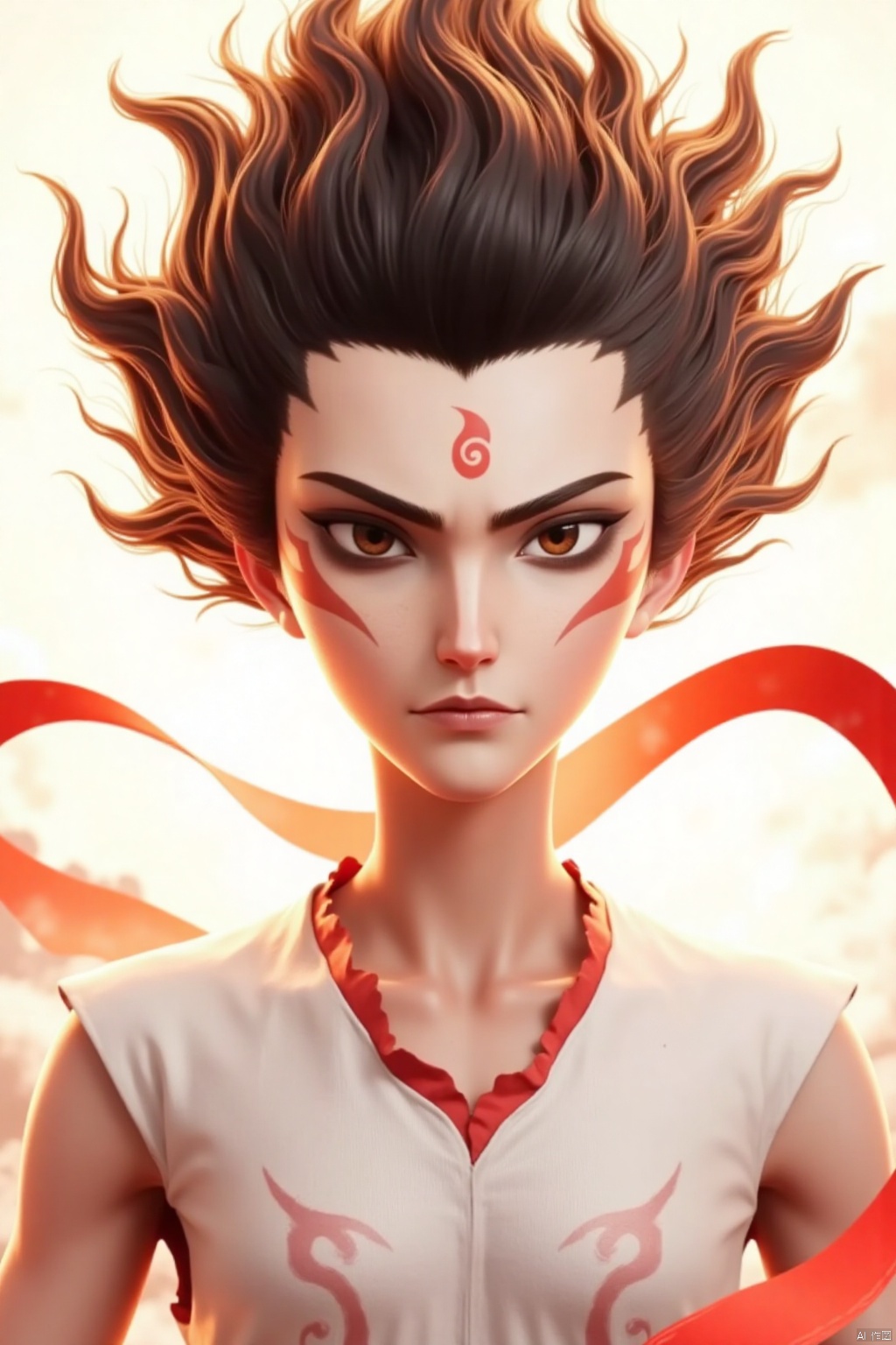 solo,  1boy, Nezha,forehead mark