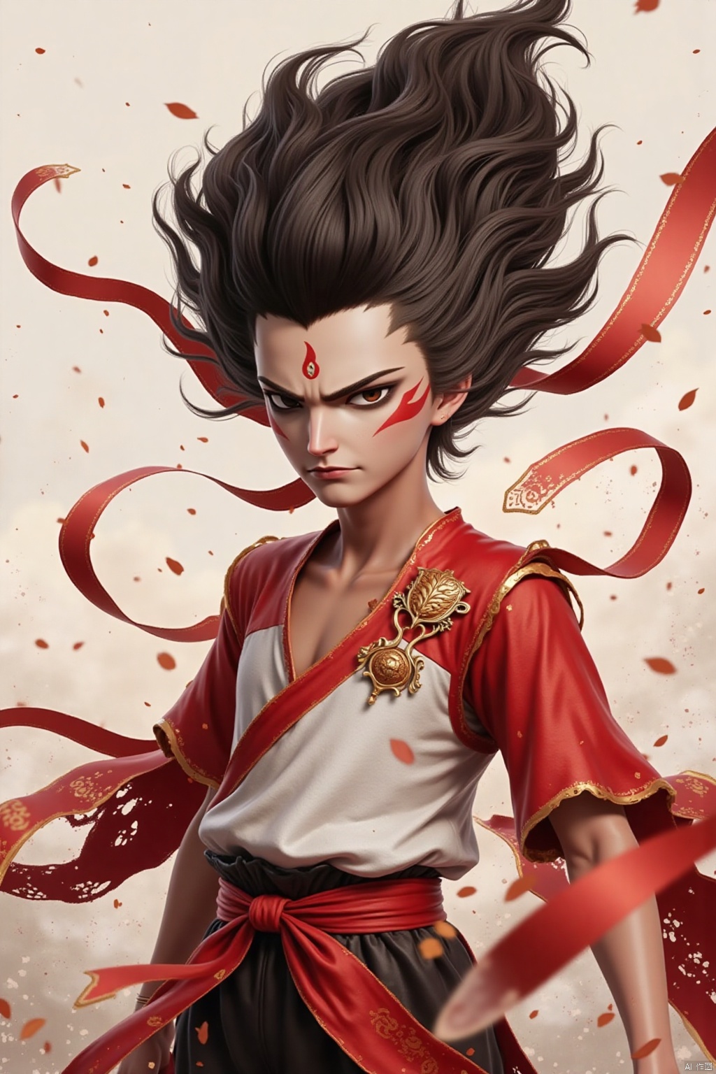 solo,  1boy, Nezha,forehead mark