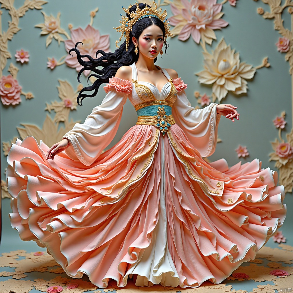 A gauzy skirt,Beautiful woman