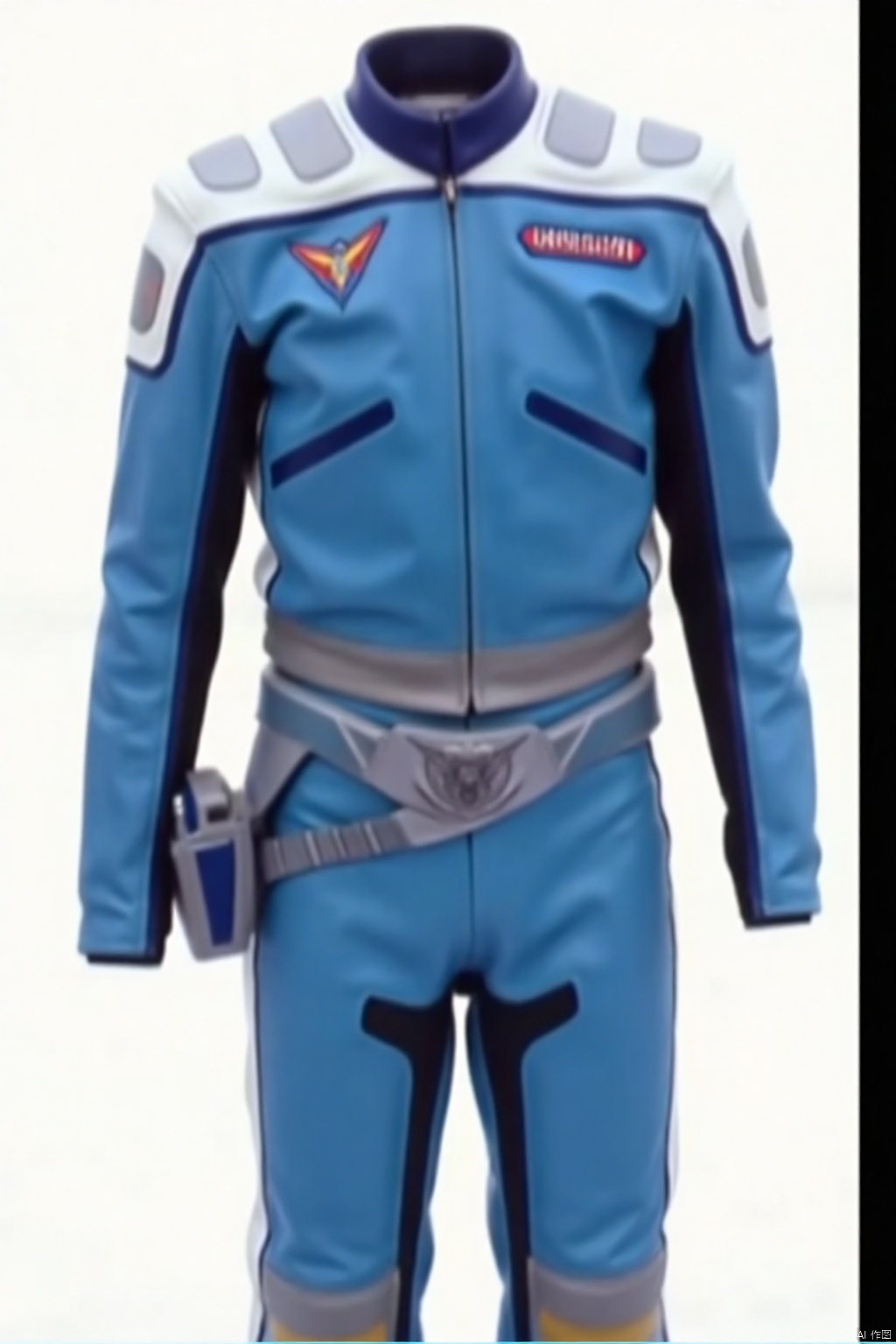 EYES,collar,belt,logo,uniform,jacket,pants,gloves,boots,emblem,blue jacket,blue pants,blue jacket with grey and white line,blue pants with white line