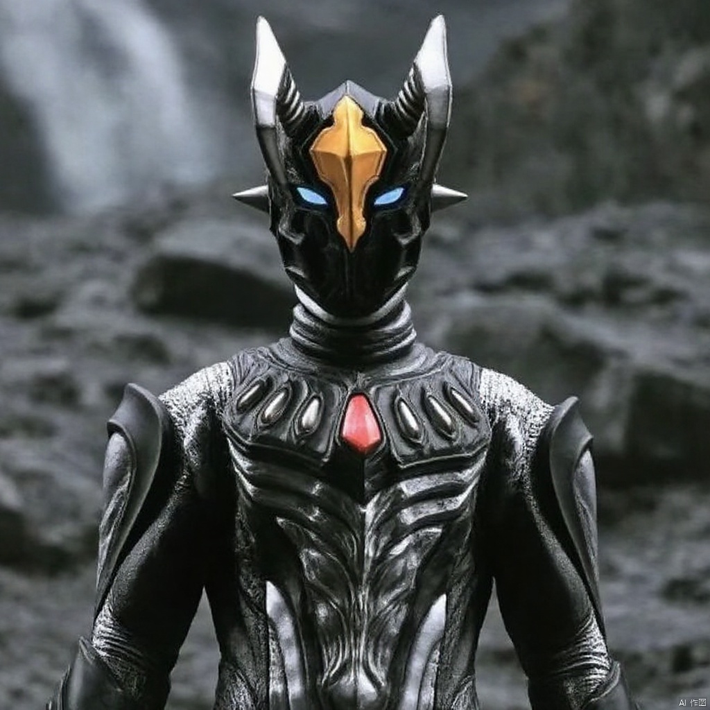 Zter,ultraman,bodysuit,gloves,legwear,boots,cover,mask,plugsuit,armor,bodysuit,pattern on body,tight-fitting,helmet,leather suit,latex,tokusatsu,no humans,science fiction,hard mask,no smile,no eyes,no nose,solo,rubber bodysuit with line,alien,