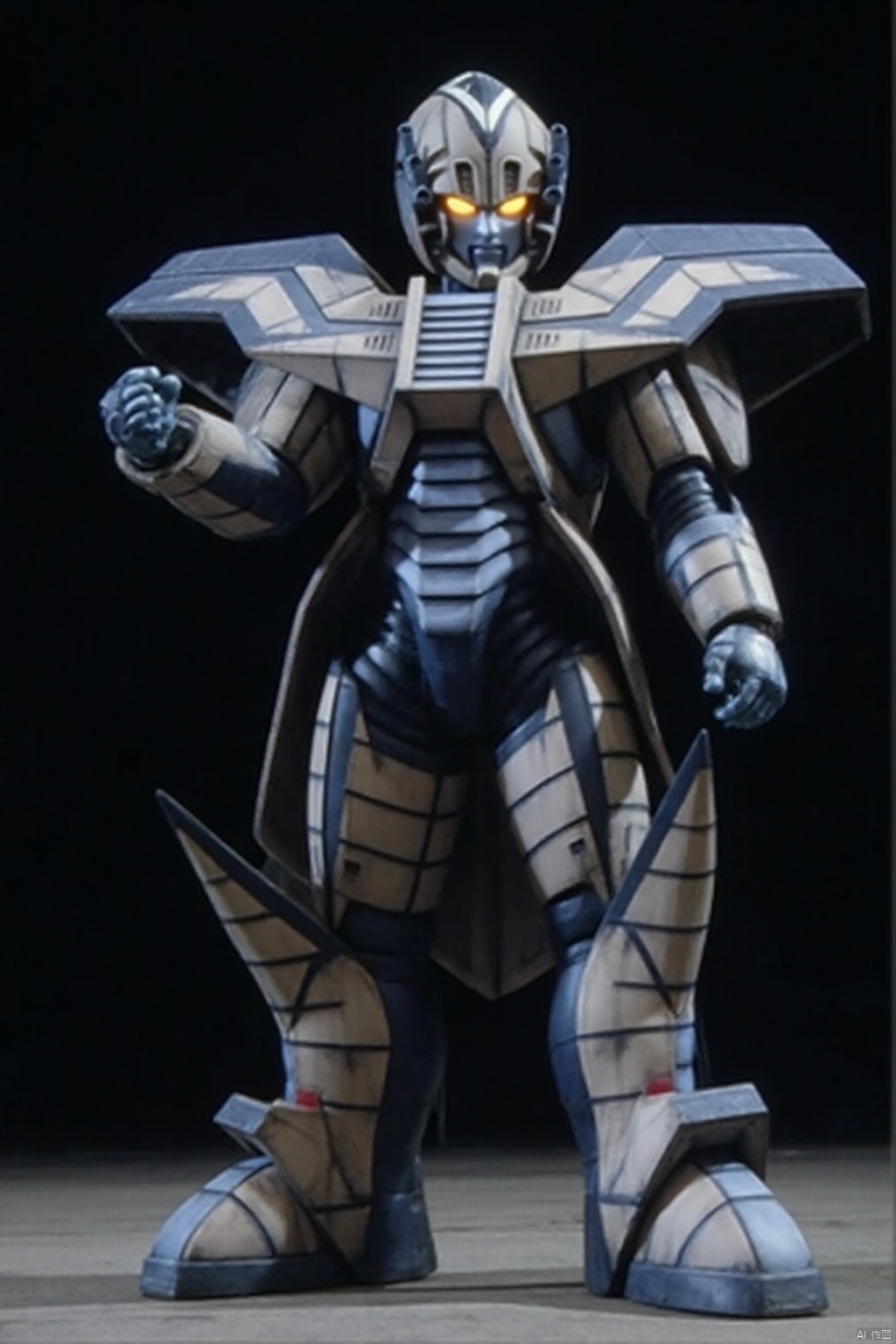 ultraman,silver bodysuit,silver gloves,legwear,gloves,boots,cover,mask,plugsuit,armor,bodysuit,red pattern on body,silver tight-fitting,silver footwear,helmet,leather suit,latex,tokusatsu,no humans,science fiction,silver head,hard mask,no smile,no eyes,no nose,solo,silver rubber bodysuit with red line,armor,helmet,super robot,machinery,mecha